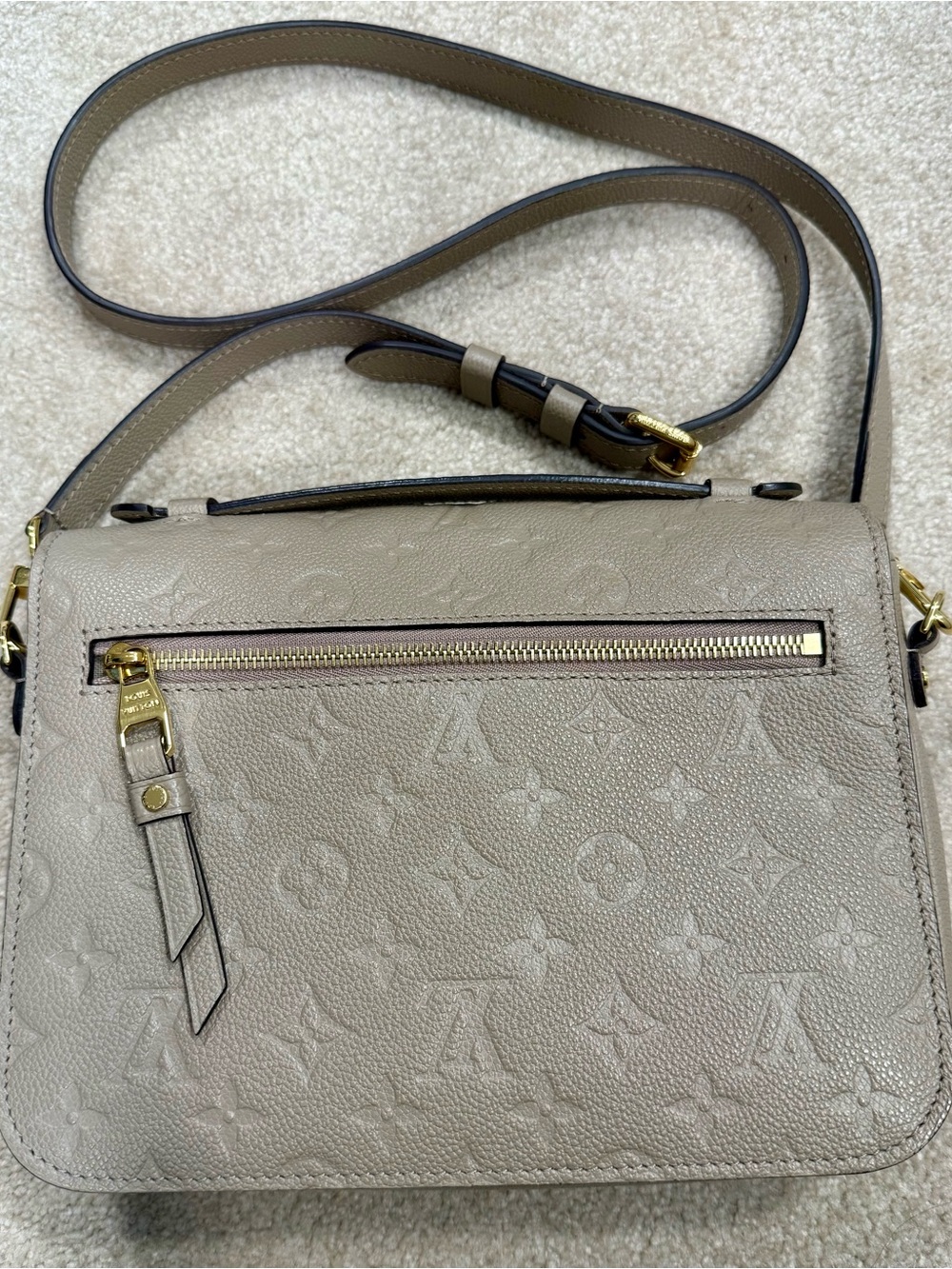 Louis Vuitton Taupe/Gray Monogram Pochette Metis Crossbody with Gold Hardware - Picture 3 of 8